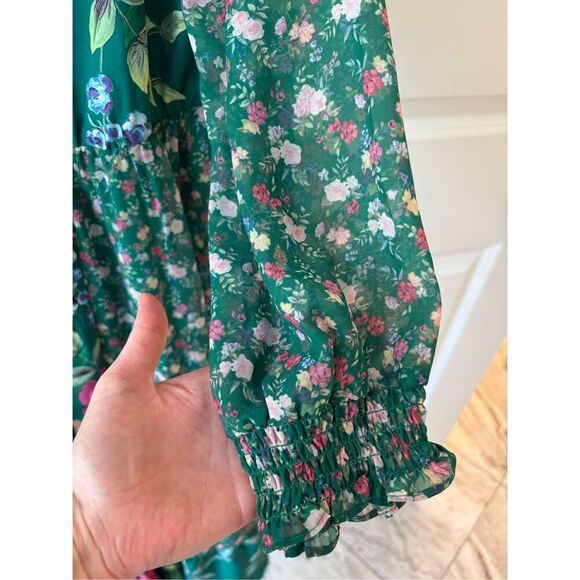 Marchesa Notte Floral Print Midi Length Dress,$795 Sz 8 - Picture 10 of 13